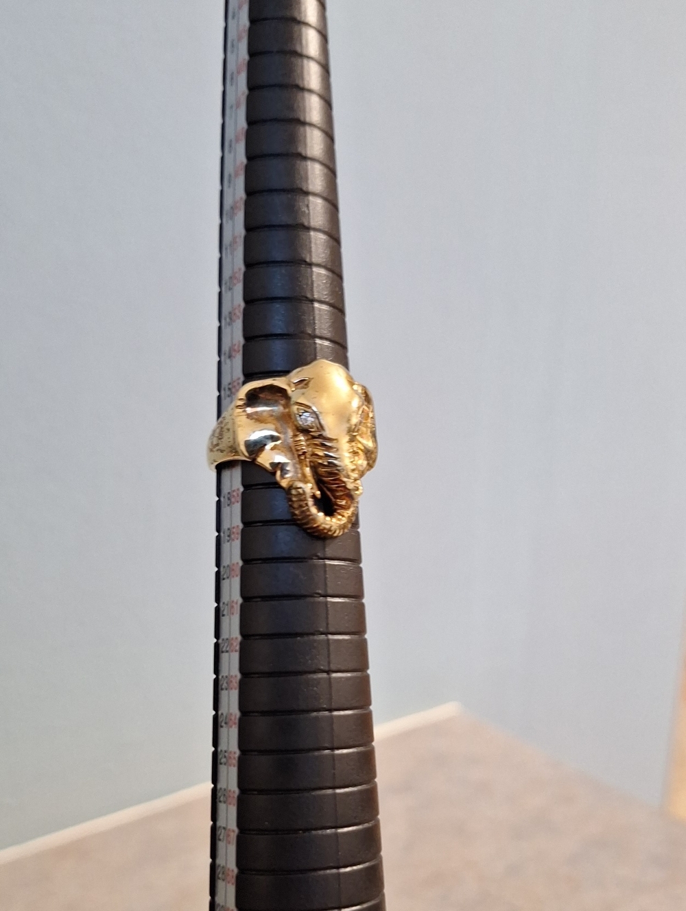 LIRM Gold Tone Elephant Head Women's Ring - Fashion Accessory